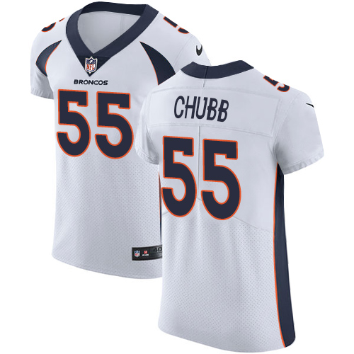 Nike Broncos #55 Bradley Chubb White Men's Stitched NFL Vapor Untouchable Elite Jersey - Click Image to Close
